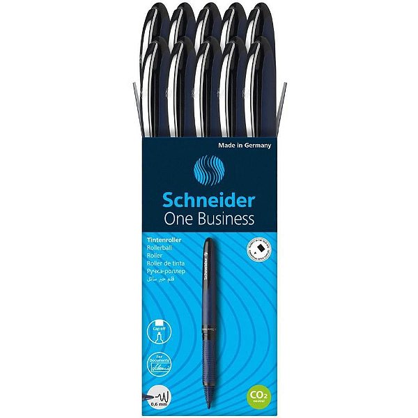 Caneta Esferográfica ONE Business Schneider Preta - Caixa com 10 Unidades