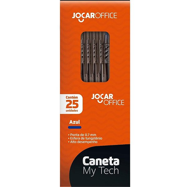 Caneta Esferográfica MY TECH 0,7MM Azul - Caixa com 25 Unidades