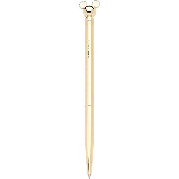 Caneta Esferográfica Mickey GOLD Metálic Tinta PRET
