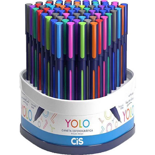 Caneta Esferográfica CIS Yolo 07MM 10 Cores  DPCOM 100