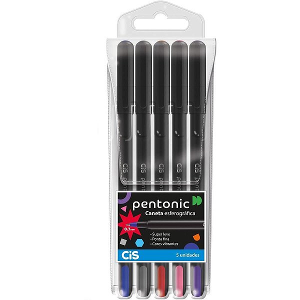 Caneta Esferográfica CIS Pentonic ESTCOM 5 Cores