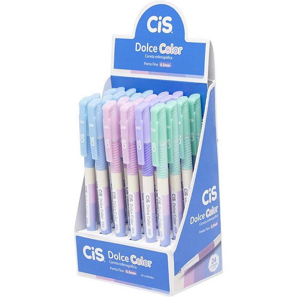 Caneta Esferográfica CIS Dolce Color 0,5MM Core Sortida Display com 24