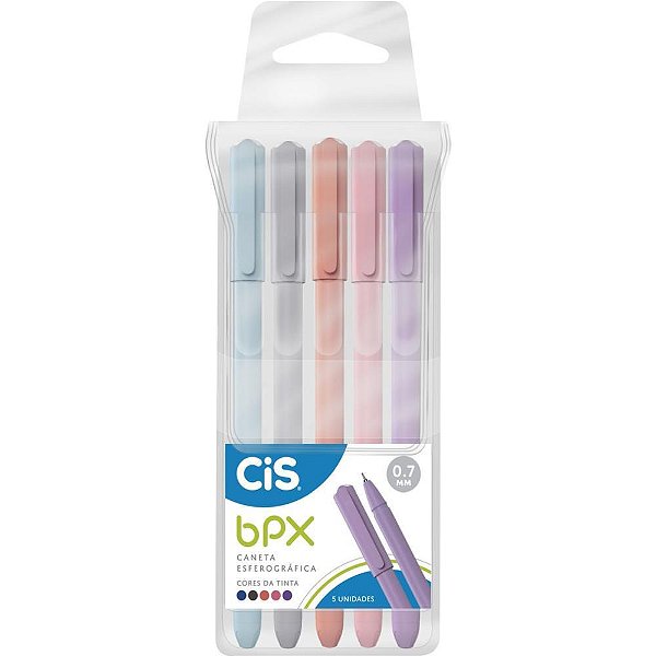 Caneta Esferográfica CIS BPX 0.7MM 5 Cores