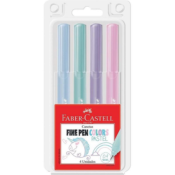 Caneta com Ponta Porosa Fine Pen Colors 4CORES Pastel CX com 06