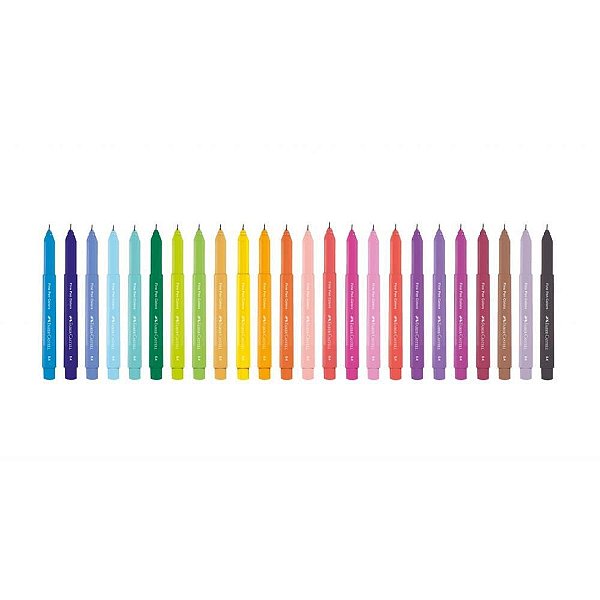 Caneta com Ponta Porosa Fine Pen Colors 24 Cores Pacote com 2