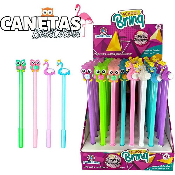 Caneta com Ponta Porosa Divertidas Birdcolors 0,5MM S DP com 48