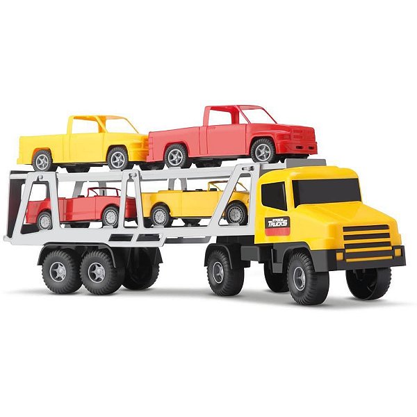 Caminhão Transcar com 4 Veículos e Rampas Móveis