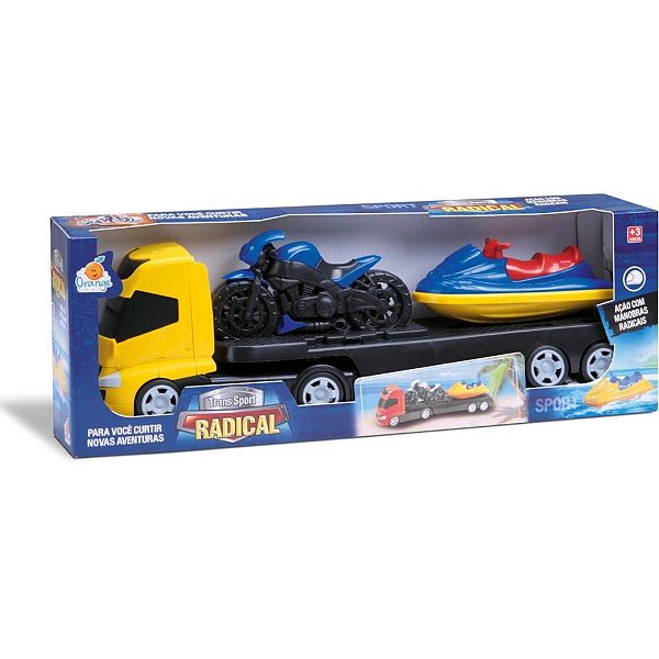 Caminhão TRANS SPORT Radical Sortido - 3 em 1: Caminhão, Moto e JET SKI