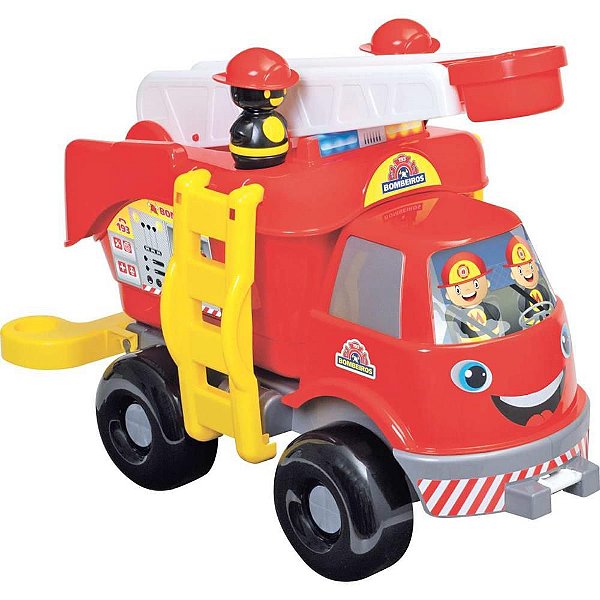 Caminhão de Bombeiros Grande com Som e Escada Telescópica