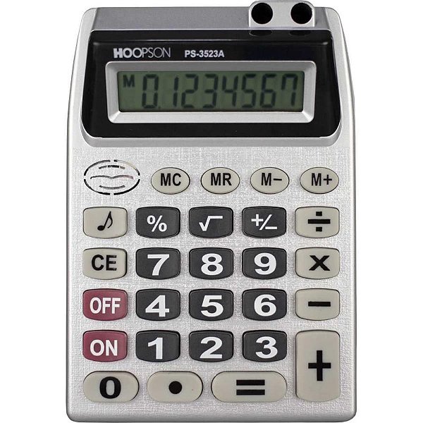 Calculadora de Mesa 8 Dígitos com Bateria - Cinza