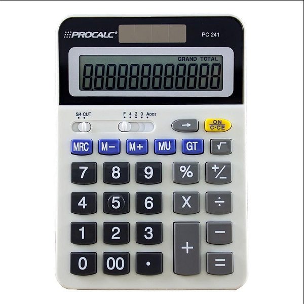 Calculadora de Mesa 12 Dígitos MOD PC241 BAT/SOLAR