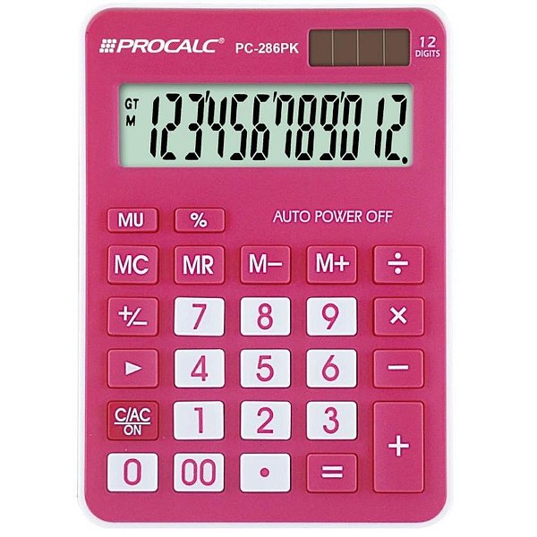 Calculadora de Mesa 12 Dígitos Grande PINK PC286