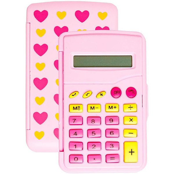 Calculadora de Bolso 8 DIG Rosa FLIP FLOR com BAT
