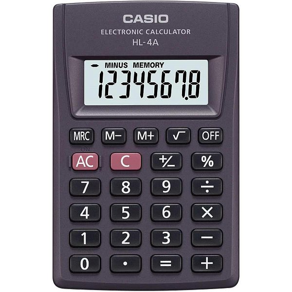 Calculadora de Bolso 8 Dígitos Prática Preta HL-815L-BK