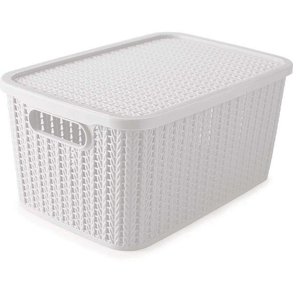 Caixa Plástica Multiuso Trama BOX Branca 4,7L