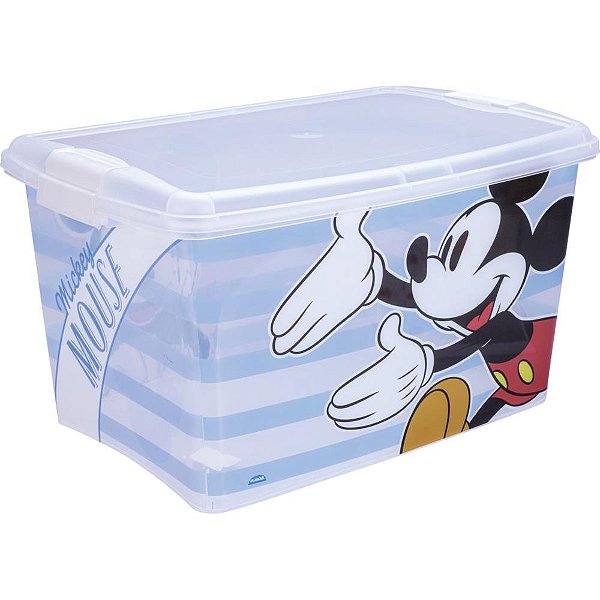 Caixa Plástica Multiuso Mickey com Trava 46L