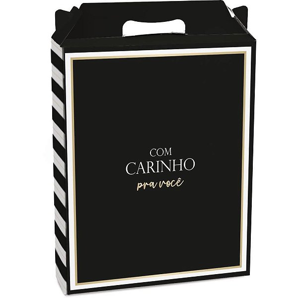Caixa para Presente Retangular Vertical Maison 18X7,5X21CM Preta - Pacote com 10