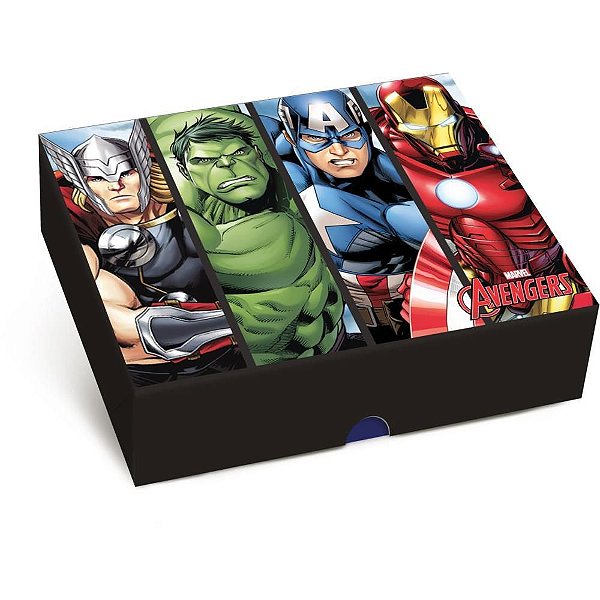 Caixa para Presente Avengers 25X20X5 PCT com 10