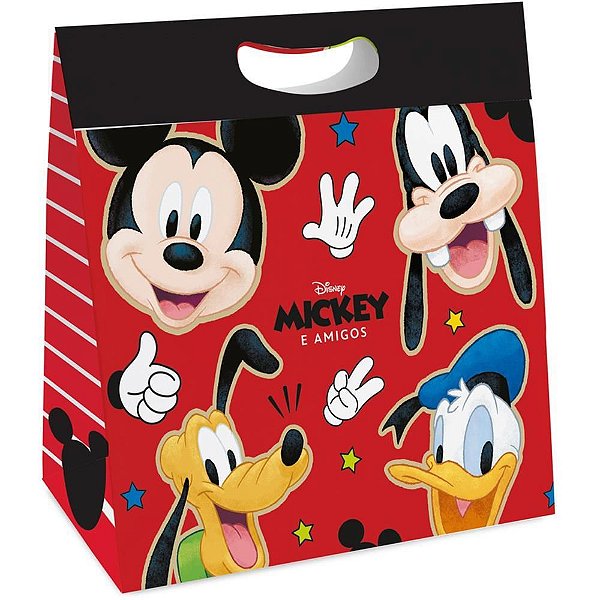 Caixa para Presente Decorada Mickey Stickers PLUS P 18X24CM PCT com 10