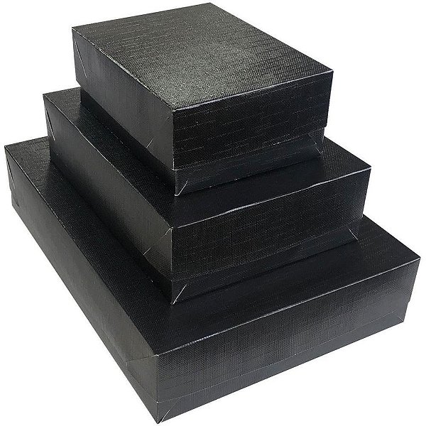 Caixa para Presente com Tampa Viena GD 25,5X35X7,5 Preta PCT com 10