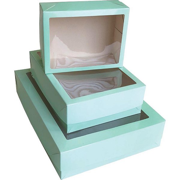 Caixa para Presente com Tampa Pequena 19X14,5X7,5 com Visor Suave Pacote com 20