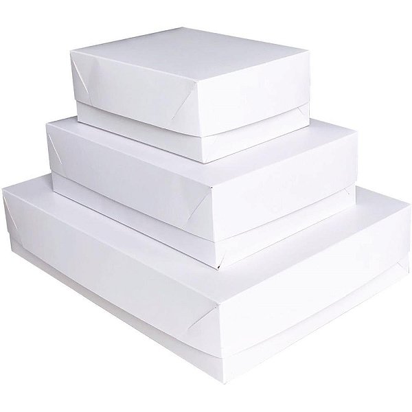 Caixa para Presente com Tampa MD 26X19X7,5CM Branca - Pacote com 10