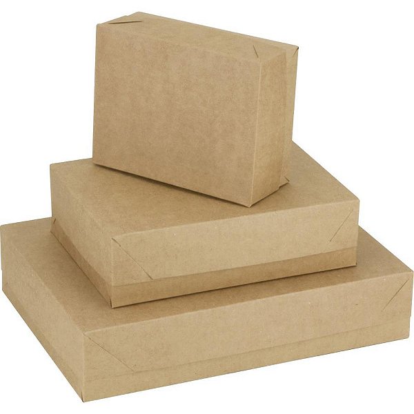 Caixa para Presente com Tampa KRAFT Grande 35X25,5X7,5CM Pacote com 10