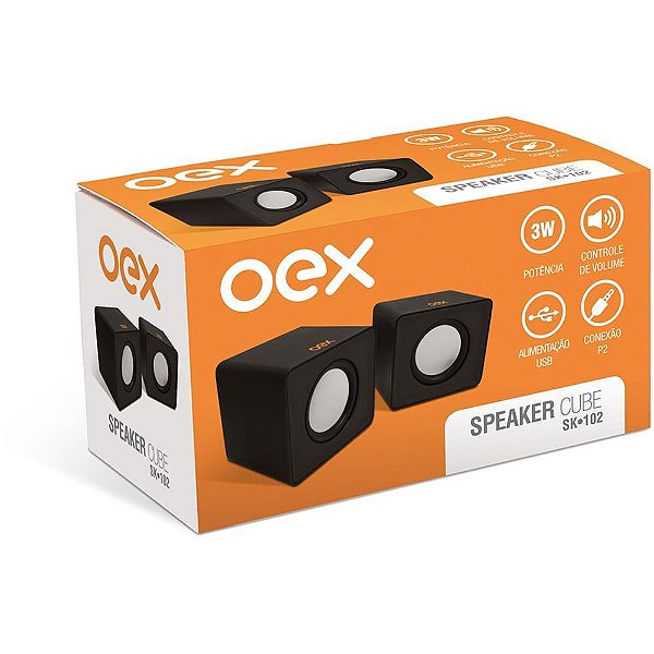 Caixa de Som para Computador Speaker Cube Preta 3W USB/P2