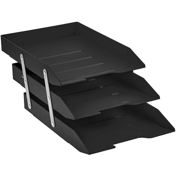 Caixa Correspondência Tripla Móvel Articulável Preto