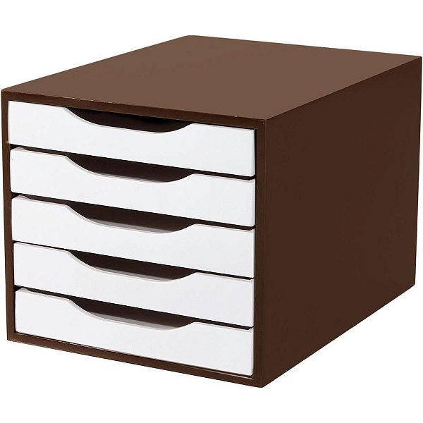 Caixa Correspondência Madeira Arquivo 05 Gavetas TABACO/BR