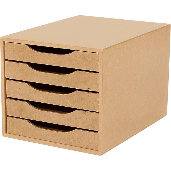 Caixa Correspondência Madeira Arquivo 05 Gavetas MDF