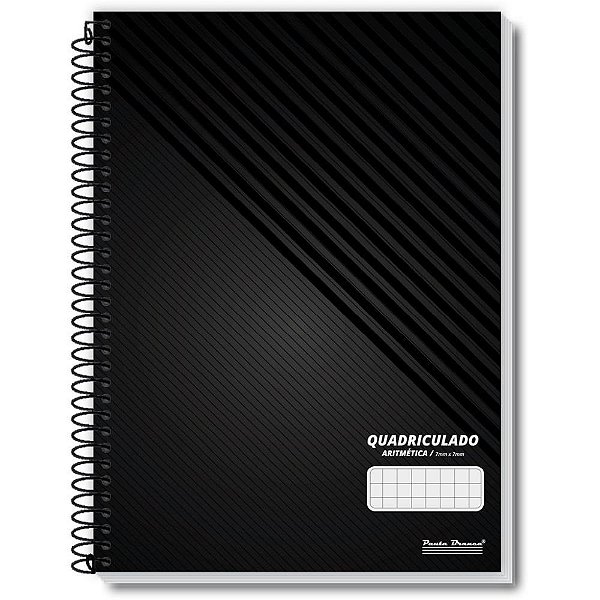 Caderno Quadriculado Universitário 7X7MM 80 Folhas Espiral Office Capa Dura Pacote com 5