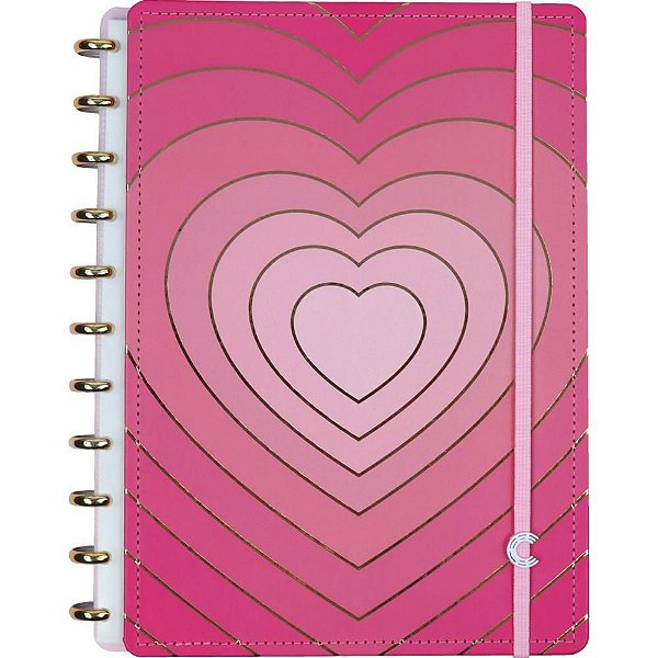 Caderno Inteligente Grande Golden Love 80 Folhas