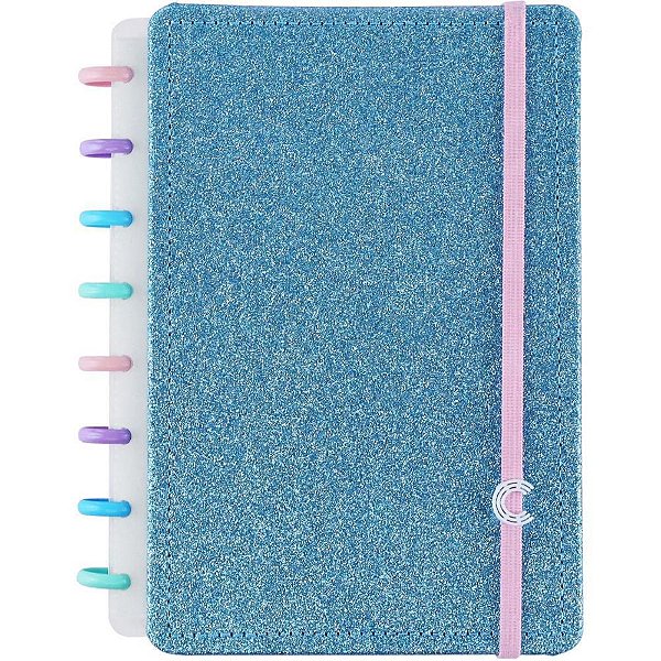 Caderno Inteligente A5 LET´S Glíter Ocean Blue - 80 Folhas