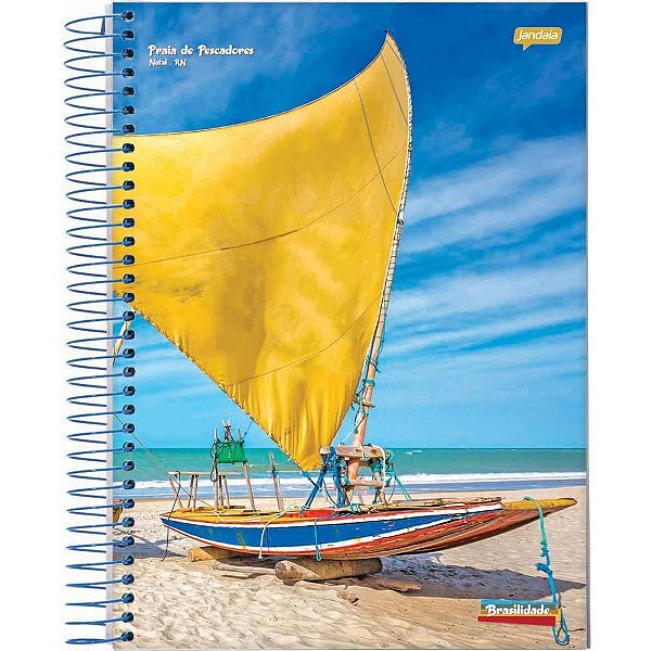 Caderno Espiral 1/4 Flexível Brasilidade 96 Folhas Pacote com 10