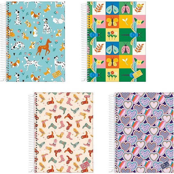 Caderno Espiral 1/4 Capa Dura Stella 80 Folhas - Pacote com 05
