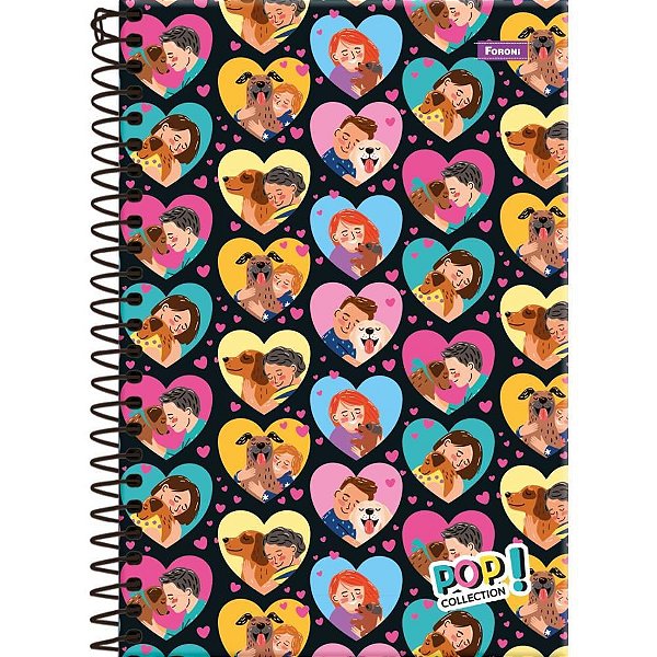 Caderno Espiral 1/4 Capa Dura POP Collection 80 Folhas Pacote com 05