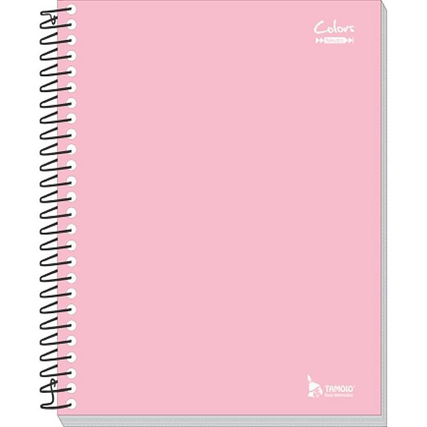 Caderno Espiral 1/4 Capa Dura Neutro Rosa 200 Folhas - Pacote com 05 Unidades