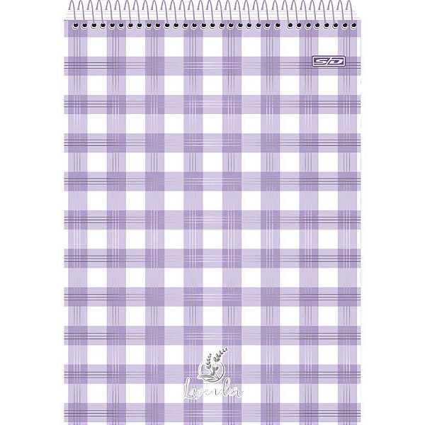Caderno Espiral 1/4 Capa Dura Lavender 80F Espiral Superior PCT com 10