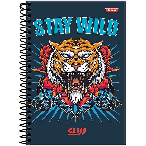 Caderno Espiral 1/4 Capa Dura CLIFF Masculino 80 Folhas Pacote com 5