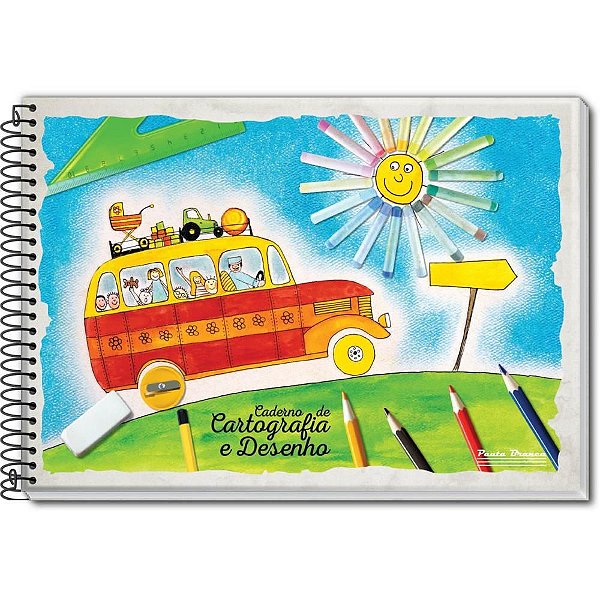 Caderno de Desenho Universitário 48 Folhas - Pacote com 10 Unidades