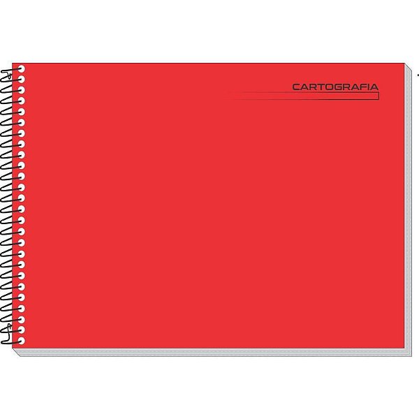 Caderno de Desenho Universitário Capa Dura Espiral Vermelho 48 Folhas Pacote com 4