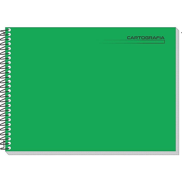 Caderno Desenho Universitário Capa Dura Verde Liso 48 Folhas Espiral Pacote com 4