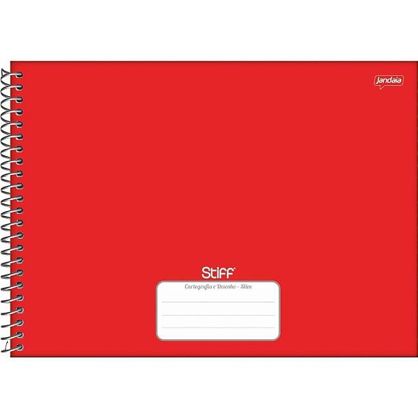 Caderno de Desenho Universitário Capa Dura STIFF Vermelho 80 Folhas - Pacote com 4