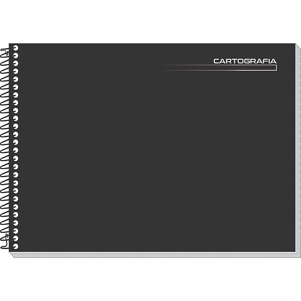 Caderno de Desenho Universitário Capa Dura Preto Liso 96 Folhas Espiral - Pacote com 4