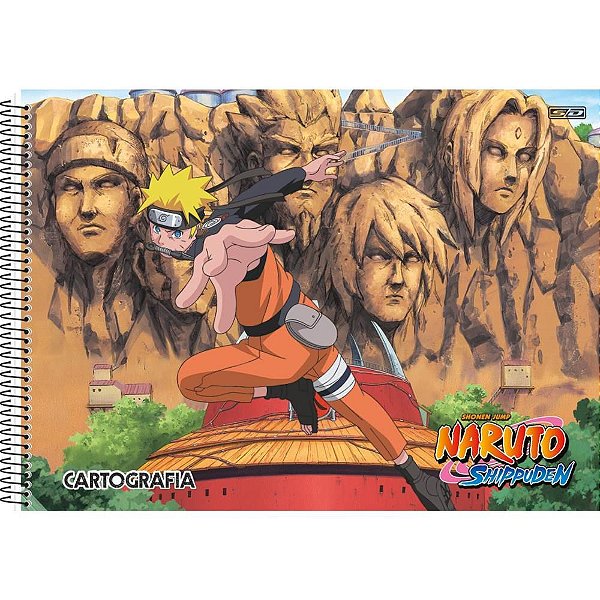 Caderno Desenho UNIV Capa Dura Naruto 60F com Adesivo PCT com 05