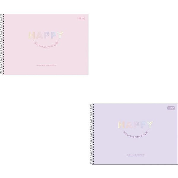 Caderno Desenho UNIV Capa Dura HAPPY 80FLS Pacote com /04