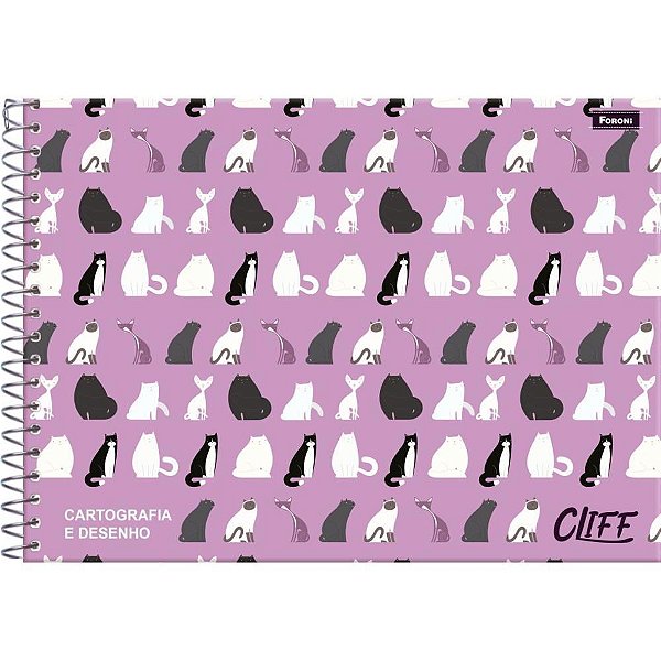 Caderno de Desenho UNIV Capa Dura CLIFF MASC/FEM 80 Folhas Pacote com 4