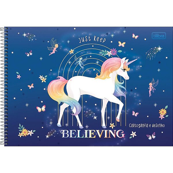 Caderno Desenho Universitário Capa Dura BLINK 80 Folhas Pacote com 4