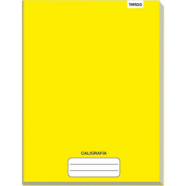 Caderno Caligrafia Capa Dura Liso 96 Folhas Brochurão Amarelo - Pacote com 5 Unidades